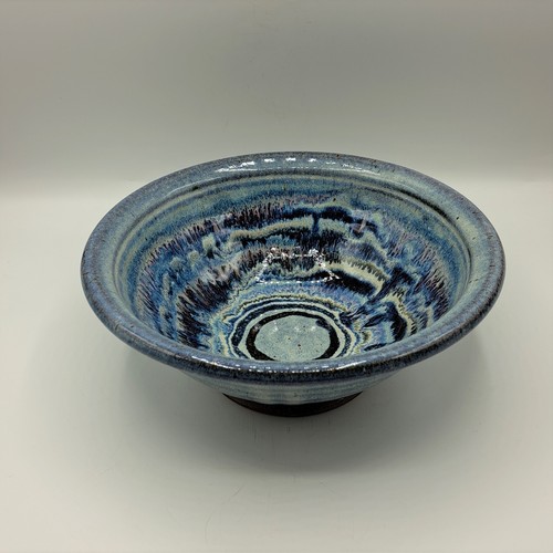 Click to view detail for #230128 Bowl Blue Swirl 9.5x4.75 $18